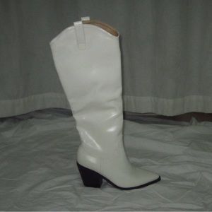 High Top White Cowboy Boots